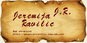 Jeremija Ravilić vizit kartica
